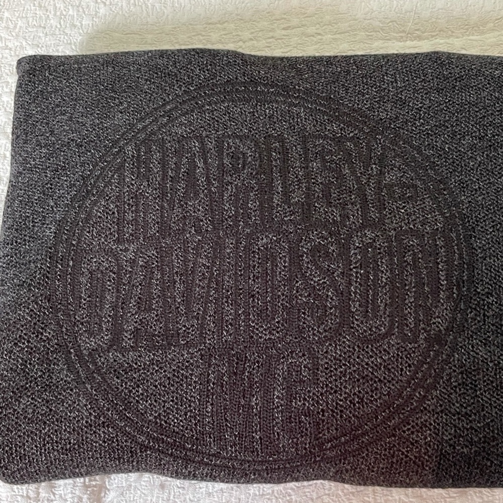 Harley Davidson long sleeve knit pullover dark gray 2XL. Super rare.